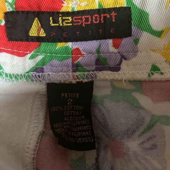 Vintage Lizsport Petite Women’s Colorful Floral Print High Waist Shorts Size 2 - Picture 4 of 4